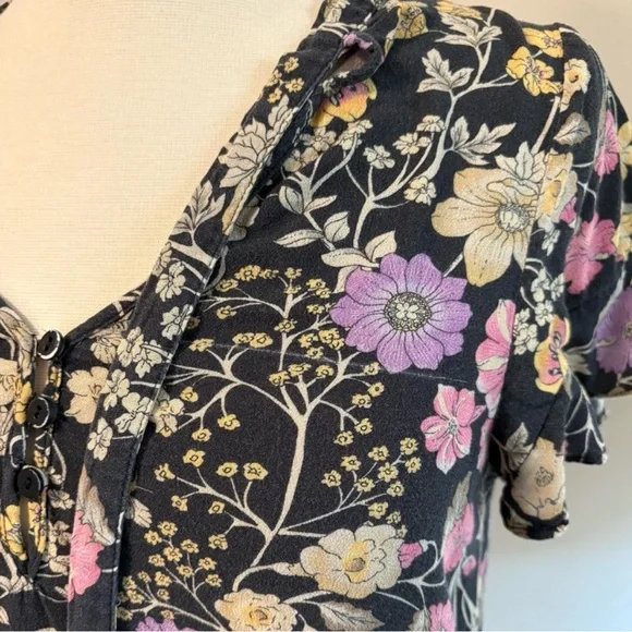 Spell Sayulita Short Sleeve Blouse, Nighshade, XS, GUC! - Picture 7 of 14